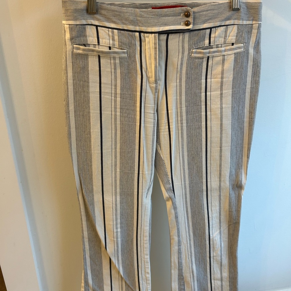Cartonnier Anthropologie Gray and White Striped Women's Pants